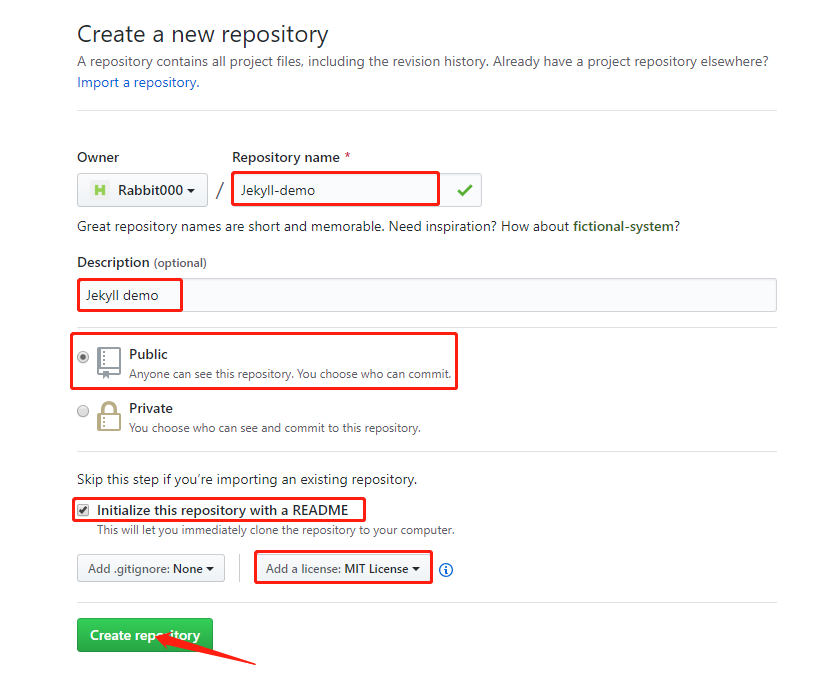 Create a new repository Create a new repository